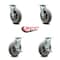 Service Caster 8 Inch Thermoplastic Rubber Swivel Caster Set with Roller Bearings 2 Brakes SCC SCC-30CS820-TPRRD-2-TLB-2 - alternate 4